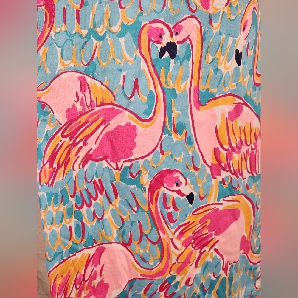 Lilly Pulitzer Flamingo Linden Dress S Peel & Eat Print 3/4 Sleeve Shift - Picture 7 of 10